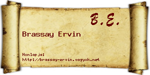 Brassay Ervin névjegykártya