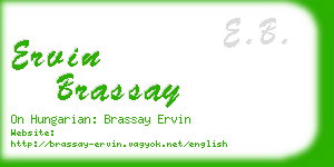 ervin brassay business card